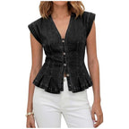 📦📦LAST DAY SAVE 49% ⏰V-Neck Denim Peplum Vest