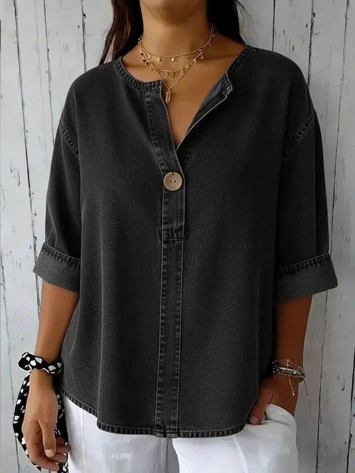 📦📦LAST DAY SAVE 49% ⏰Women's Casual Denim Cotton Button-Up Shirt