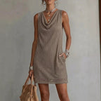 💝💝Women Hollow Out Knit Sleeveless Mini Dress