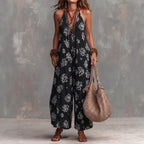 📦📦LAST DAY SAVE 49% ⏰Women's Yellow Boho Floral Halter Wide-Leg Jumpsuit