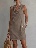 💝💝Women Hollow Out Knit Sleeveless Mini Dress