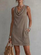 💝💝Women Hollow Out Knit Sleeveless Mini Dress