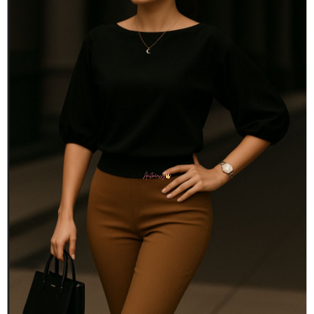 💝💝Elegant Off-Shoulder Batwing Sleeve Blouse – Soft Solid Color Casual Top