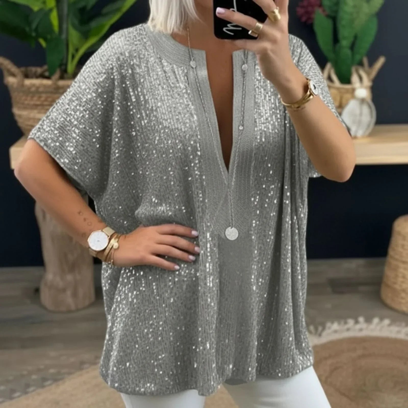 💝💝Blouse in Premium Viscose with Sequin Details