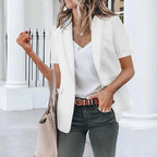 📦📦Women's Short Sleeve Casual Blazer Lapel Open Front Work Office Jacket