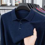 Men's comfortable and fashionable cashmere knitted polo shirt