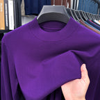 2025 Autumn and Winter Men's Stand Collar Cashmere Casual T-shirt