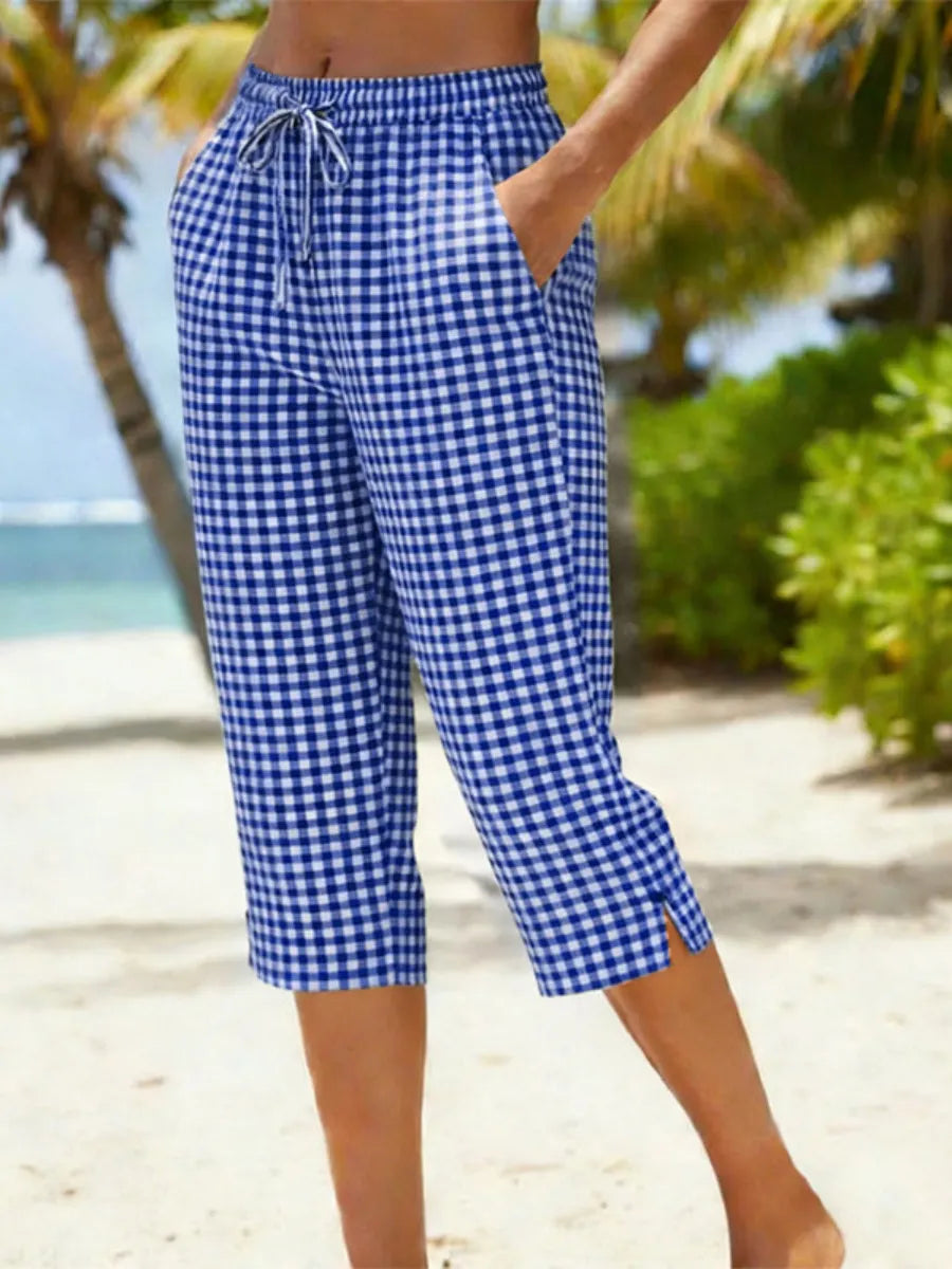 📦📦Women'S Summer Plaid Capri Pants