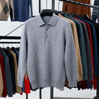 2025 Men's autumn and winter new men's business cashmere knitted polo