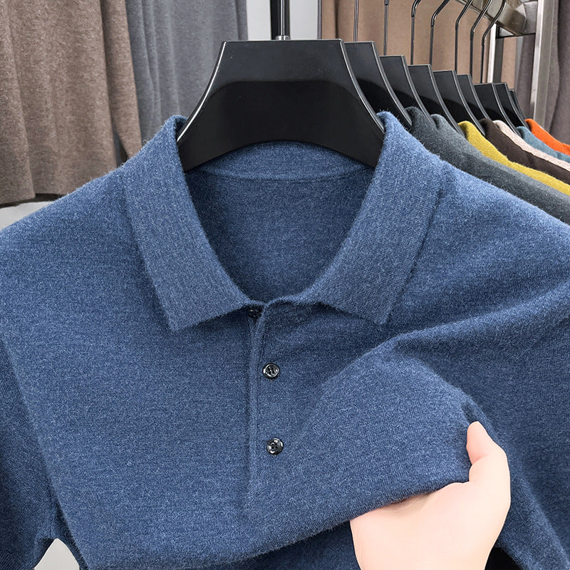 2025 Men's Cashmere Classic Knit Polo Sweater