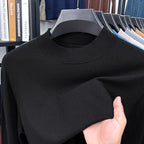 2025 Autumn and Winter Men's Stand Collar Cashmere Casual T-shirt