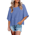 📦📦Panel Solid Color Flared Sleeve T-Shirt
