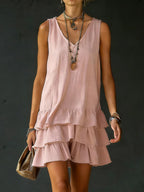 📦📦LAST DAY SAVE 49% ⏰Women's Cotton And Linen Loose-fitting Solid Color Vest Dress