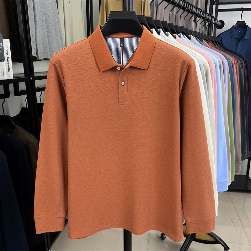 2025 autumn new arrivals cotton solid color casual all-match polo shirt