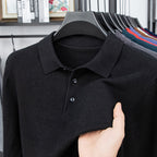 Men's comfortable and fashionable cashmere knitted polo shirt