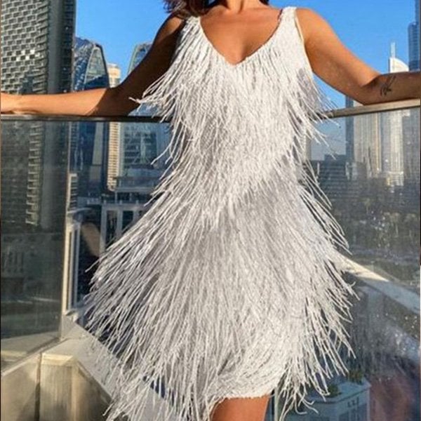 💝💝👗Sexy and elegant party dress with fringe👗