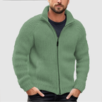 CLEARANCE SALE🔥 Men's Cardigan Solid Zipper Turtleneck Thick Knit Woolen Sweater Coat