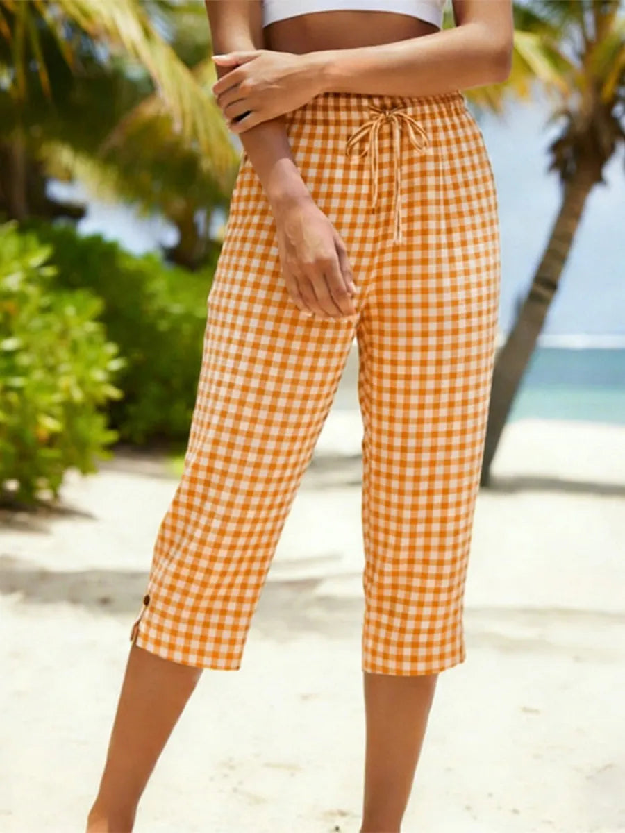 📦📦Women'S Summer Plaid Capri Pants