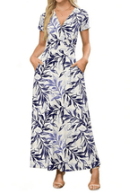 📦📦👗 V-Neck Maxi Dress — Elegant, Waist-Defining, Comfortable, and Casual Summer Long Dress