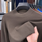2025 Autumn and Winter Men's Stand Collar Cashmere Casual T-shirt