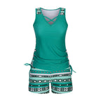 ⏰LAST DAY 60% OFF -Miraclesuit Women's Tummy Control Tankini Set with Built-In Bra – Flattering Boho Swimwear with Shorts🔥 Buy 2 Free Shipping