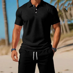 💝💝👕Two-piece summer set for men consisting of a polo shirt and shorts