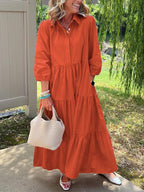CLEARANCE🔥 Loose Cotton Linen Lapel Dress- Tax Free