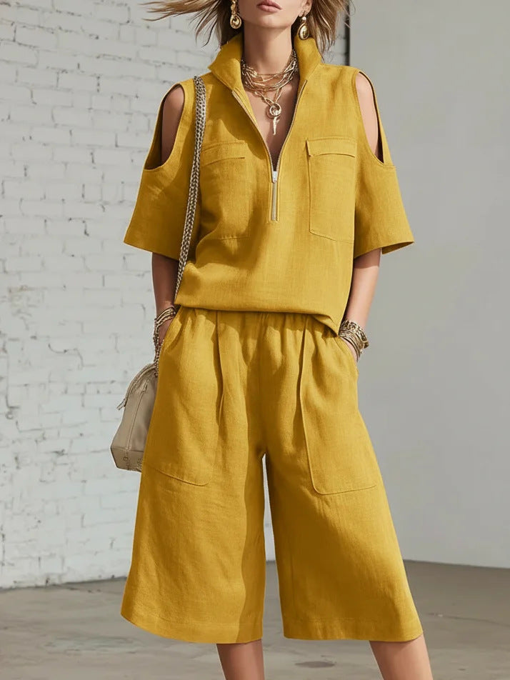 🌷Short-Sleeve Shirt & Loose Shorts Two-Piece Set | Casual