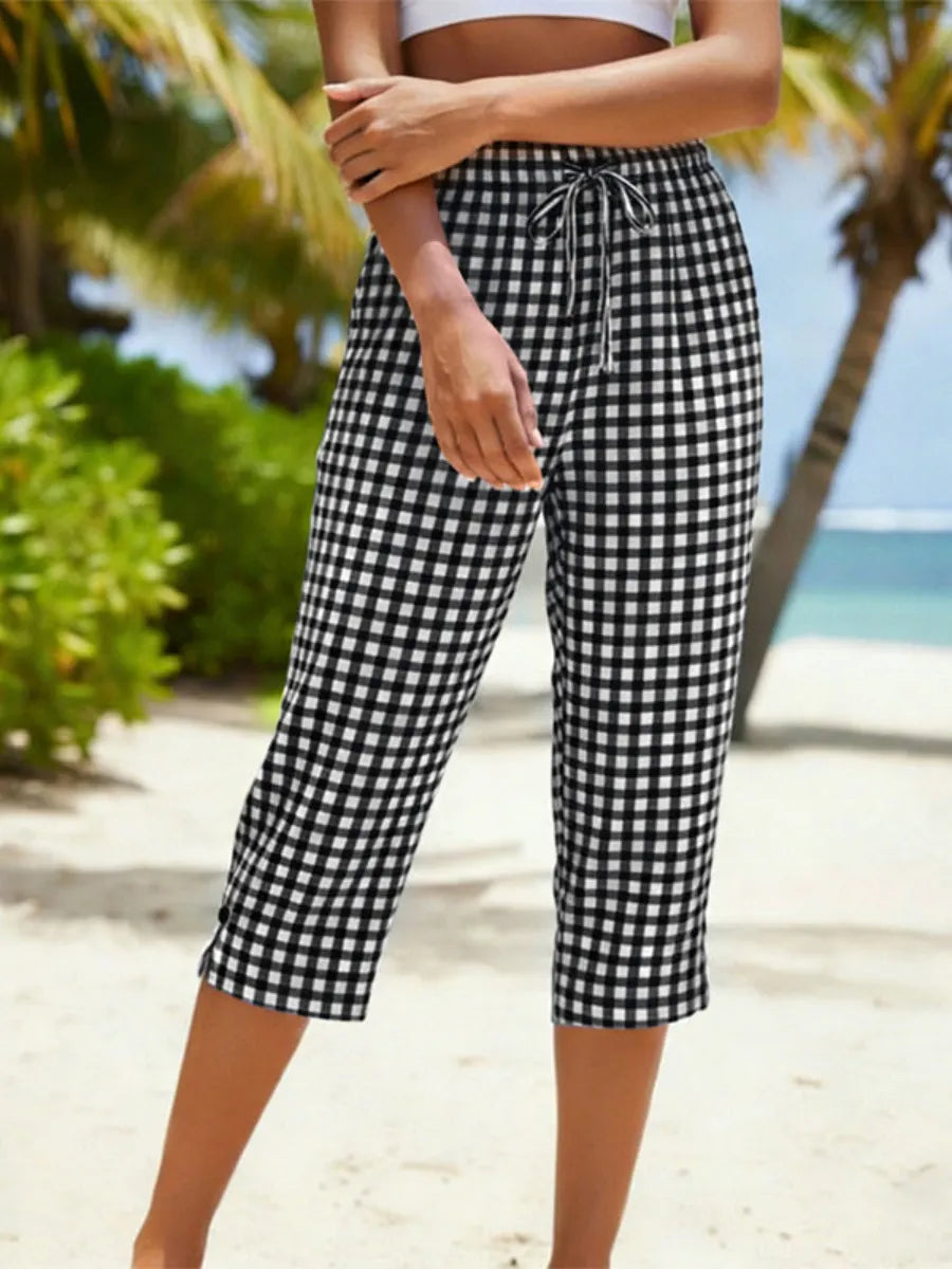 📦📦Women'S Summer Plaid Capri Pants