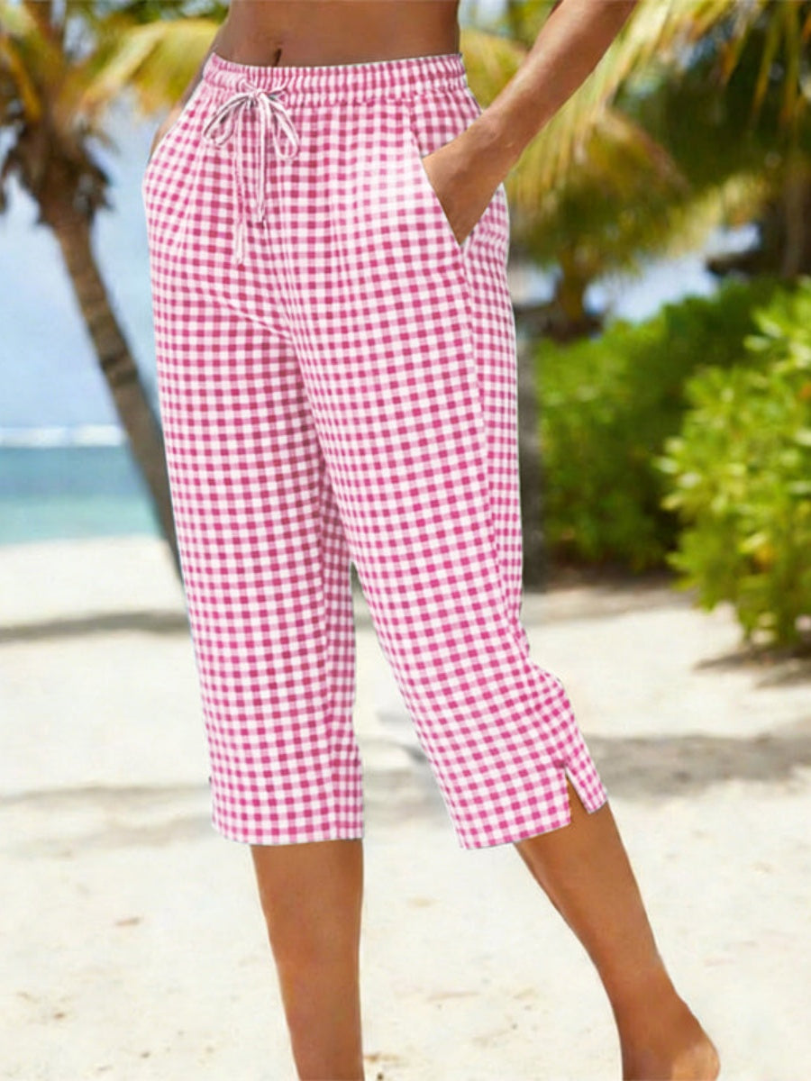 📦📦Women'S Summer Plaid Capri Pants
