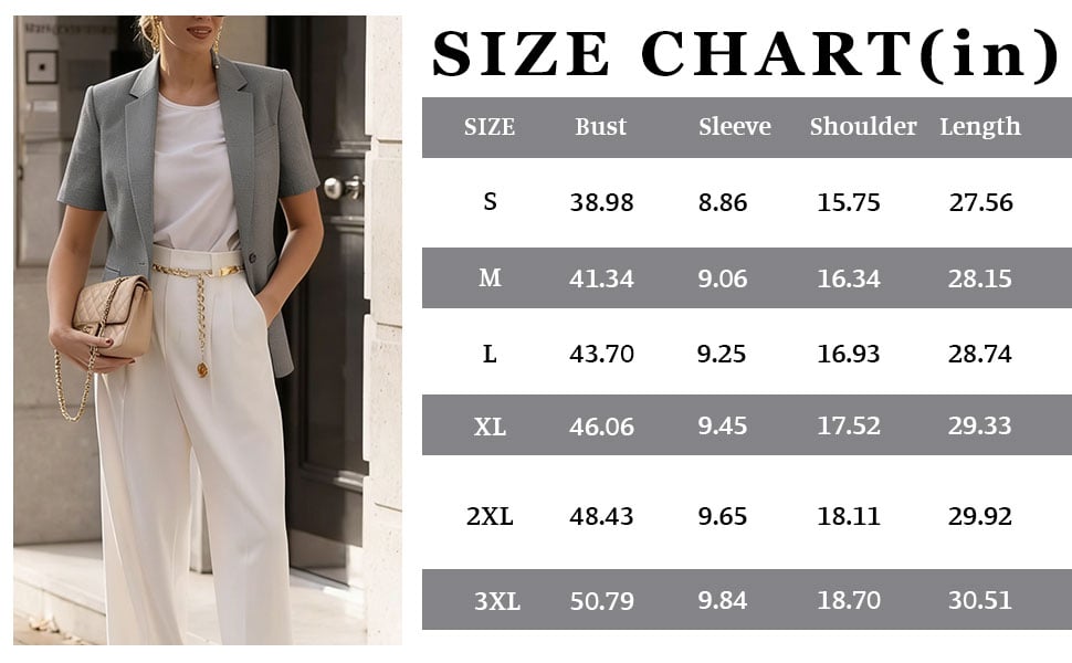 📦📦Women's Short Sleeve Casual Blazer Lapel Open Front Work Office Jacket