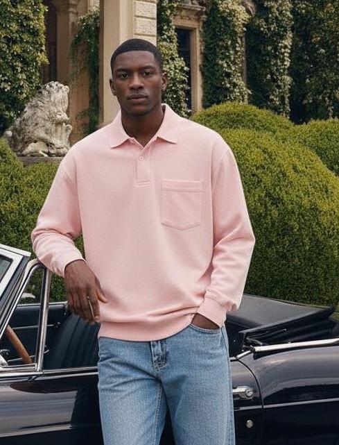 CLEARANCE SALE🔥 Men's Fashion Retro Washed Distressed Cotton Lapel Long Sleeve Polo Shirt