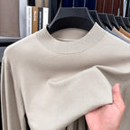 2025 Autumn and Winter Men's Stand Collar Cashmere Casual T-shirt