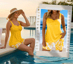 📦📦Two-piece Body Covering Surplice Tankini Printed Boxer Swimsuit