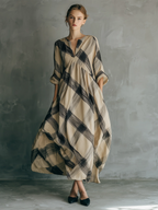 📦📦LAST DAY SAVE 49% ⏰Artistic Brushstroke Print Loose Cotton-linen Dress