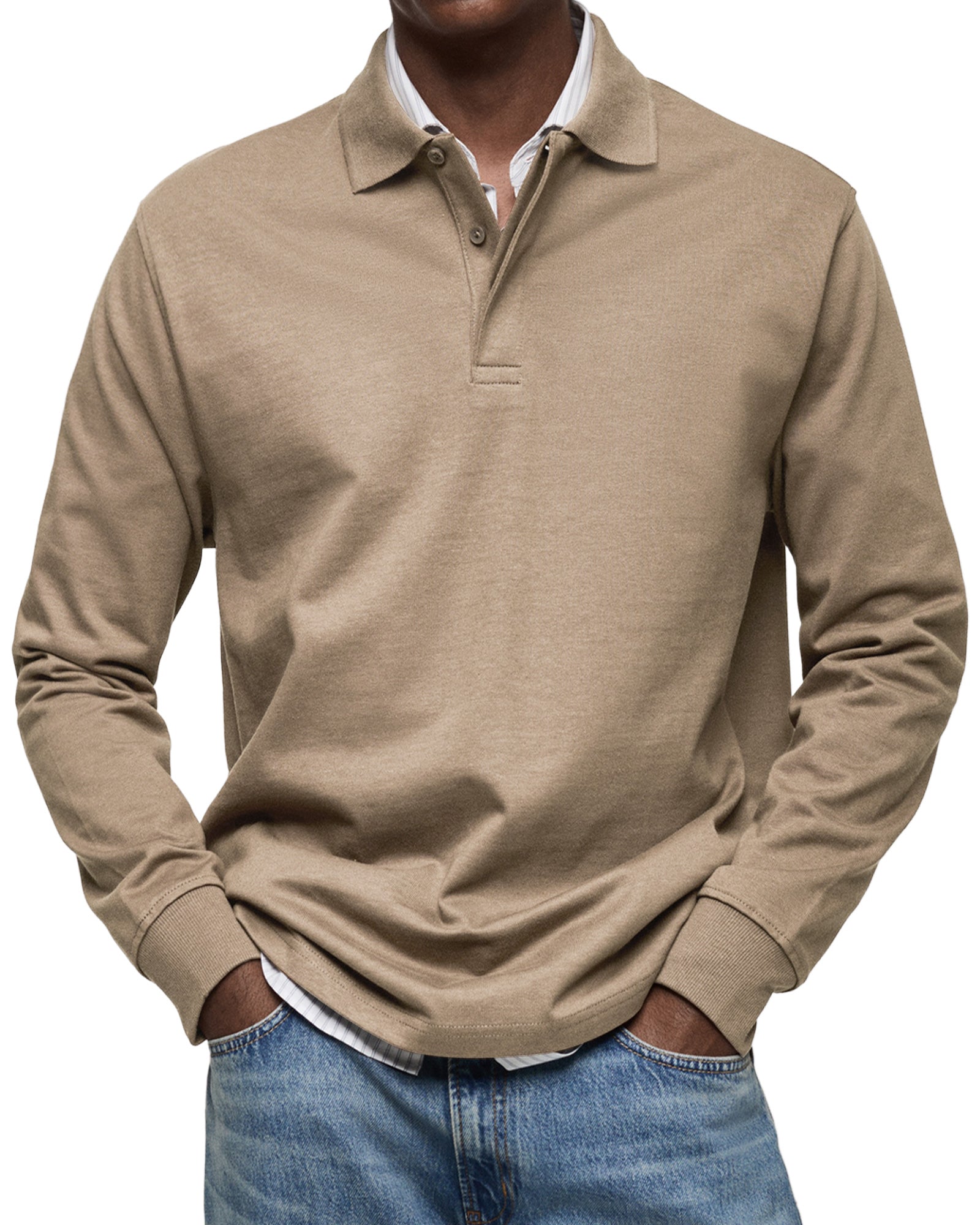CLEARANCE🔥 Men's Everyday Comfort Lapel Button Casual Long Sleeve POLO Shirt