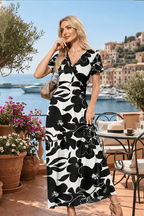 📦📦👗 V-Neck Maxi Dress — Elegant, Waist-Defining, Comfortable, and Casual Summer Long Dress