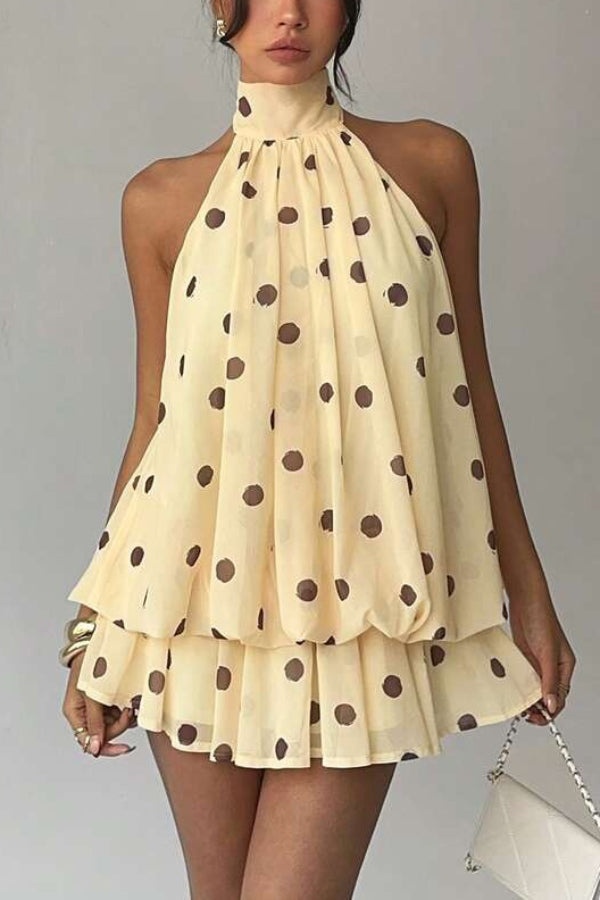 💝💝Chiffon Halter Neck Backless Mini Dress | Vacation Style