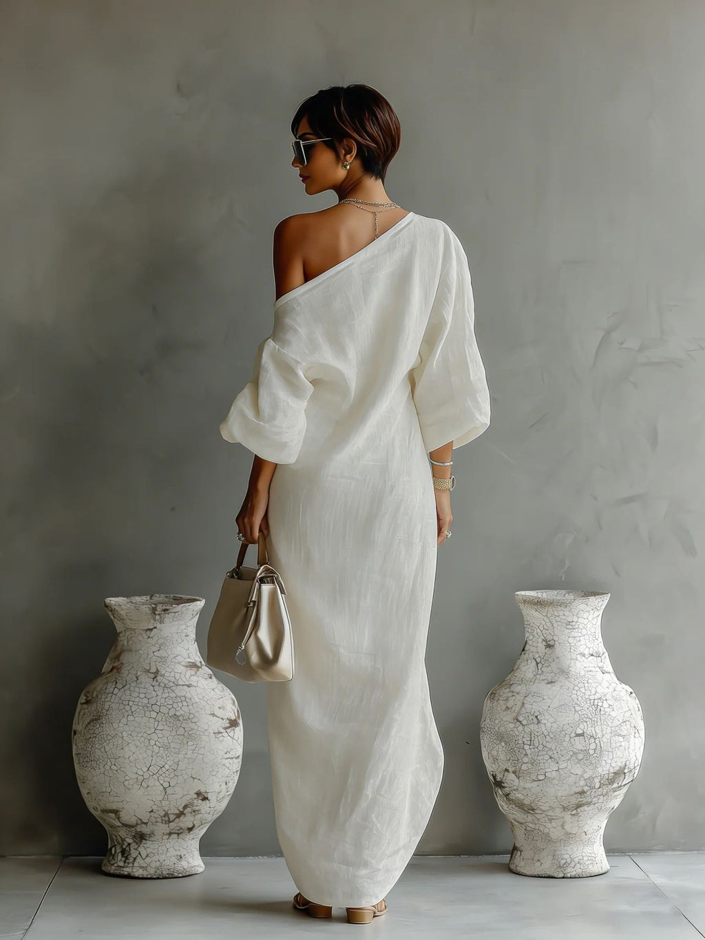 Women's Long-sleeve Sleeveless Dress For Leisure And Vacation