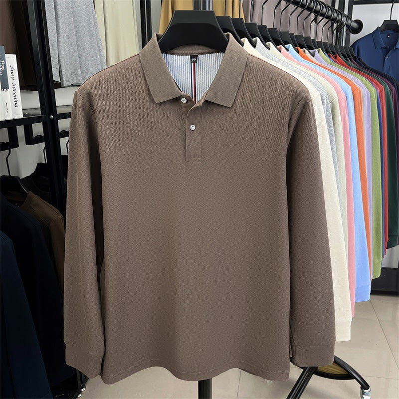 2025 autumn new arrivals cotton solid color casual all-match polo shirt