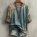 Women's Retro Bohemian Floral Casual T-shirt