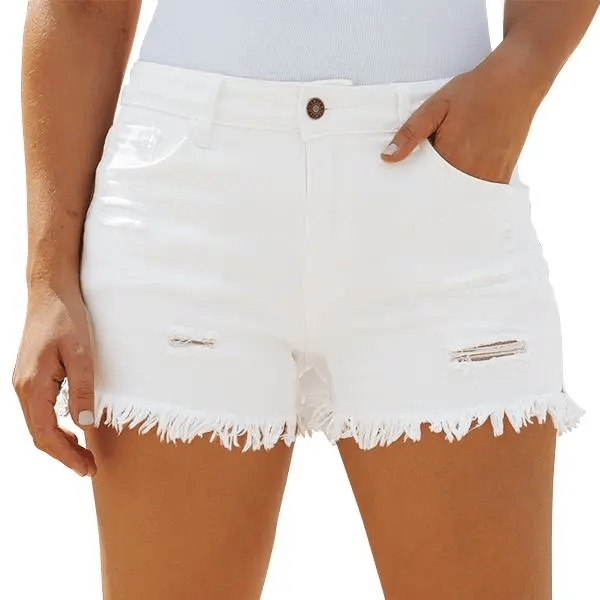 📦📦Women's Casual Mid Rise Denim Shorts Stretch Ripped Raw Hem Jean Shorts – Stylish & Comfortable Women's Fashion