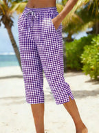 📦📦Women'S Summer Plaid Capri Pants