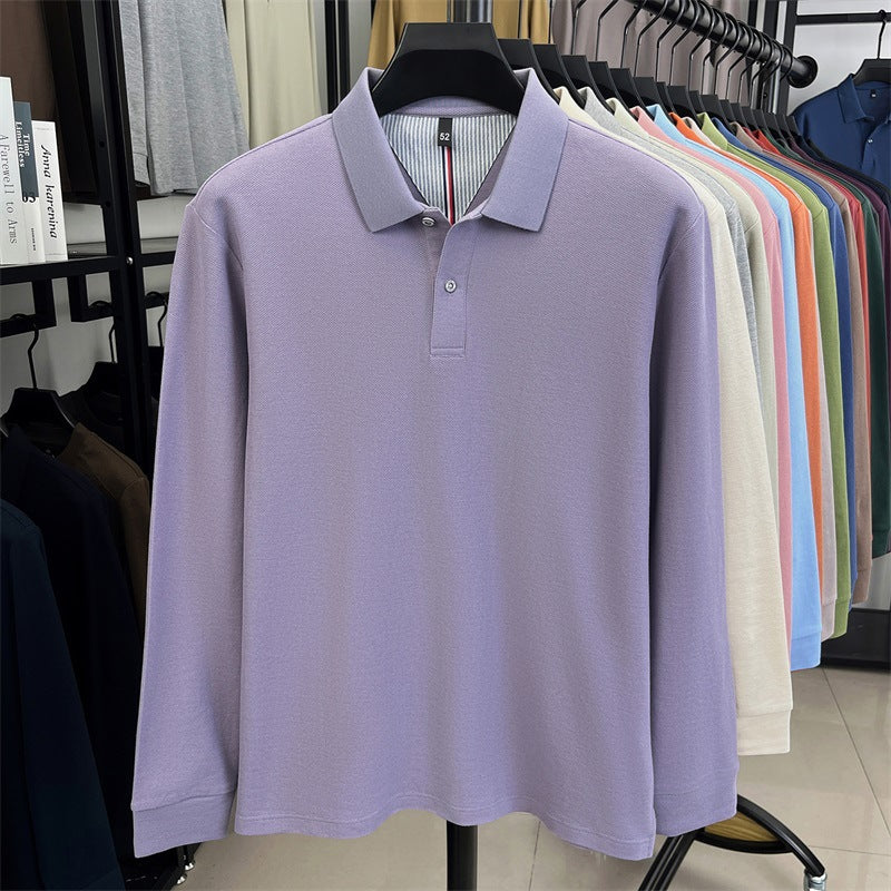 2025 autumn new arrivals cotton solid color casual all-match polo shirt