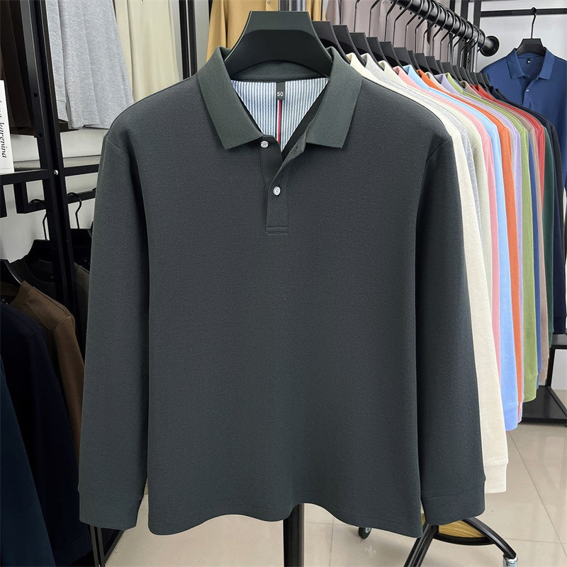 2025 autumn new arrivals cotton solid color casual all-match polo shirt