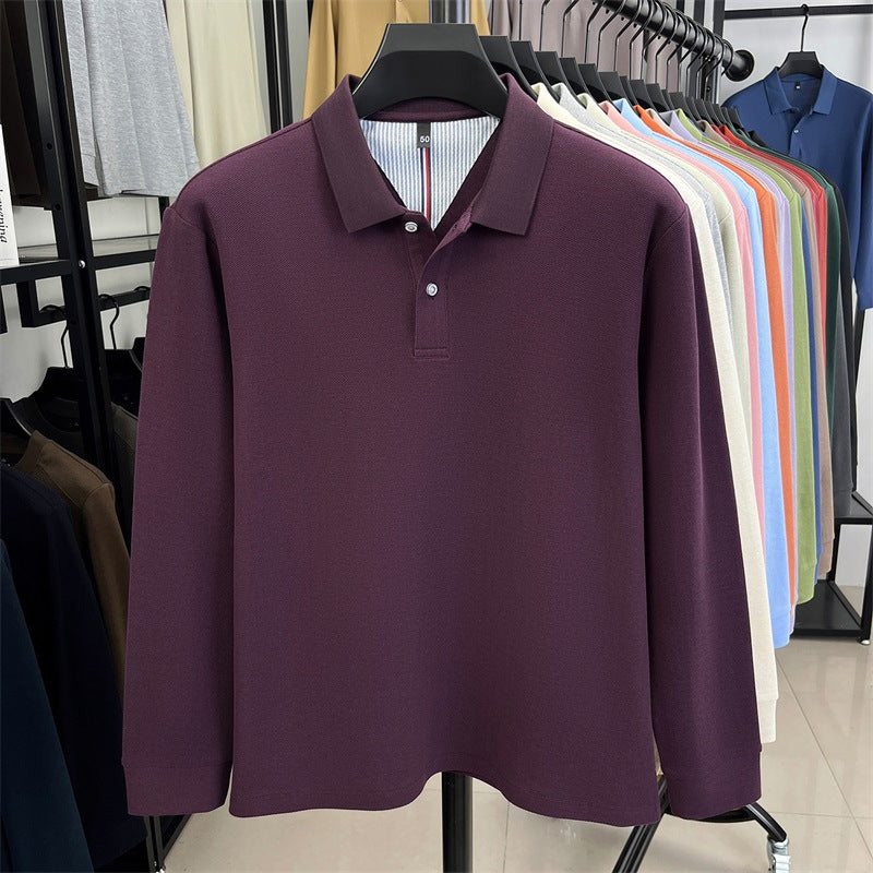 2025 autumn new arrivals cotton solid color casual all-match polo shirt