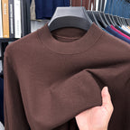 2025 Autumn and Winter Men's Stand Collar Cashmere Casual T-shirt