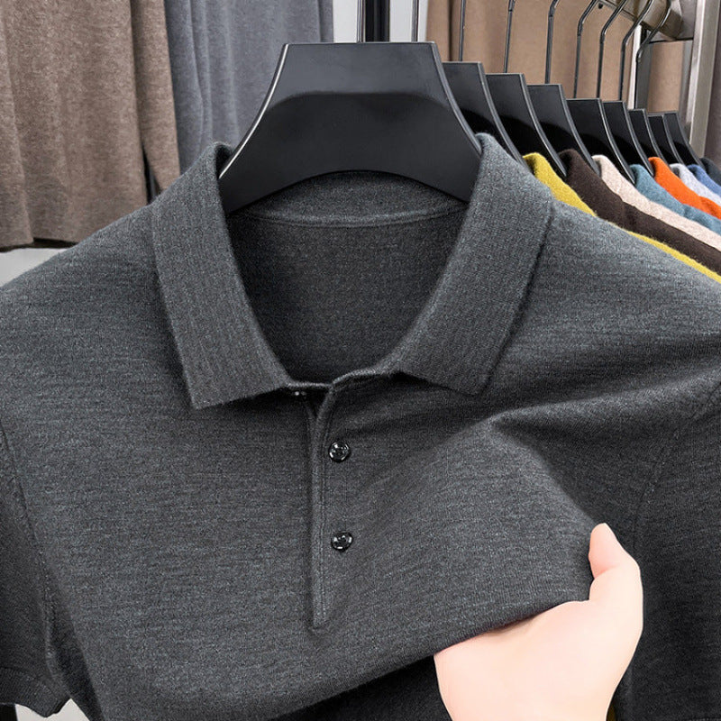 2025 Men's Cashmere Classic Knit Polo Sweater