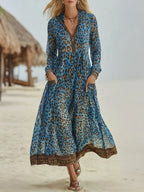 📦📦LAST DAY SAVE 49% ⏰Women's Retro Casual Leopard Print Art Hooded Midi Dress