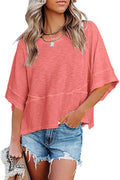 📦📦Panel Solid Color Flared Sleeve T-Shirt